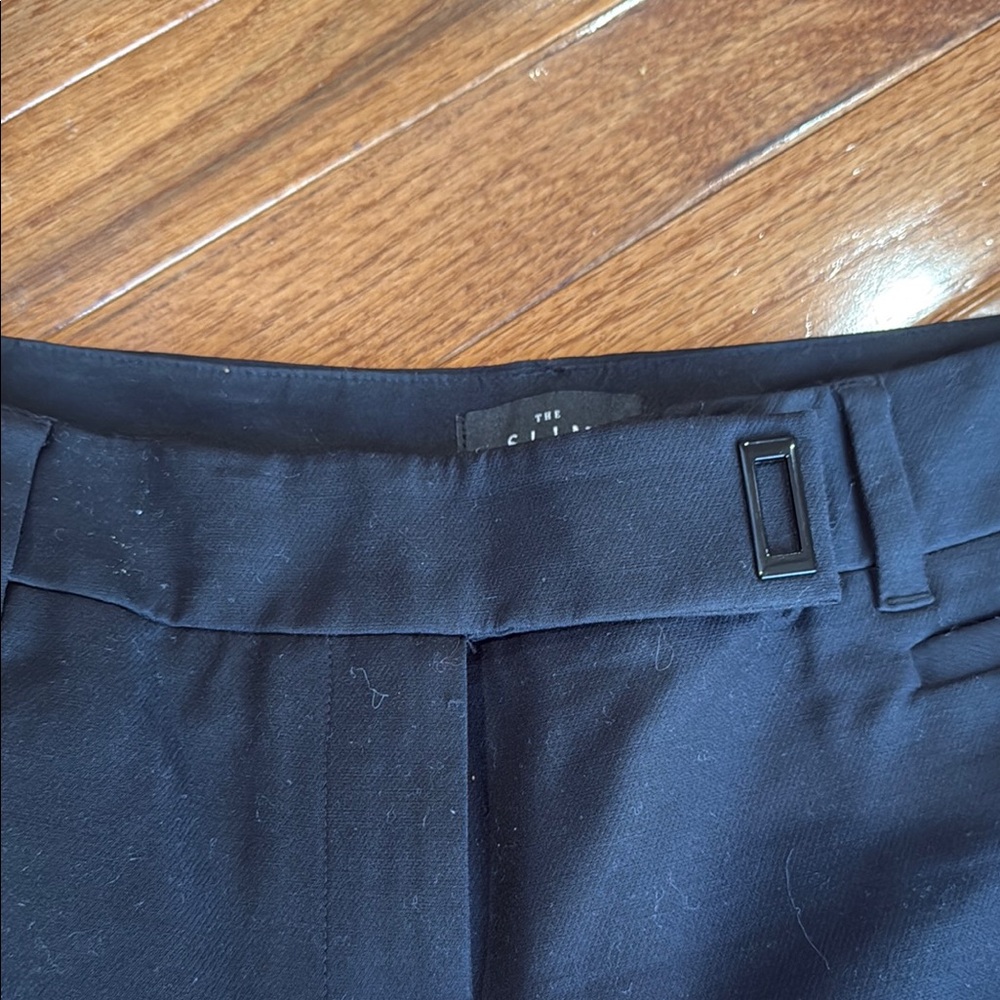 Pair of White House Black Market Black and Purple The Slim Cropped Pants - Picture 4 of 15